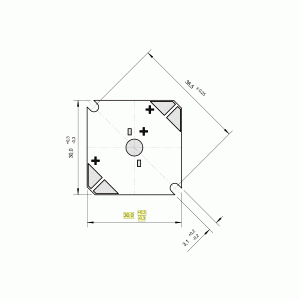 placa dissipadora led formato quadrado