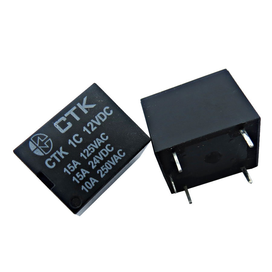 Relê Miniatura de Potência CTK 1C-15A-12VDC Relê Miniatura de Potência CTK 1C-15A-12VDC