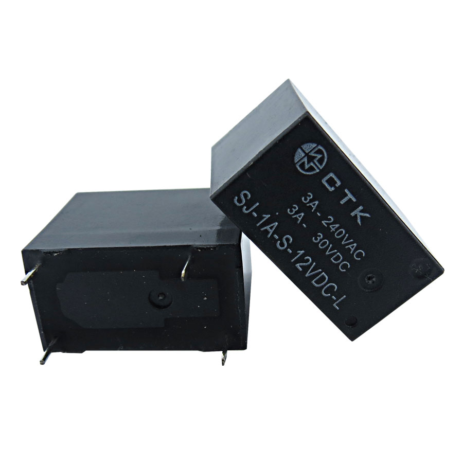 Relê Miniatura de Potência 1 contato normal aberto CTK SJ-1A-S-12VDC Relê Miniatura de Potência 1 contato normal aberto CTK SJ-1A-S-12VDC
