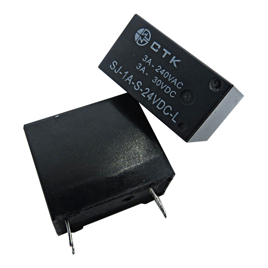 Relê Miniatura de Potência 1 contato normal aberto CTK SJ-1A-S-24VDC Relê Miniatura de Potência 1 contato normal aberto CTK SJ-1A-S-24VDC