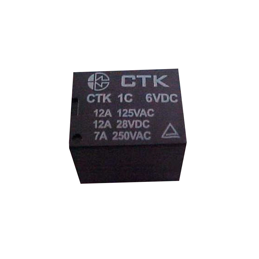 Relê Miniatura de Potência CTK 1C-12A-06VDC Relê Miniatura de Potência CTK 1C-12A-06VDC