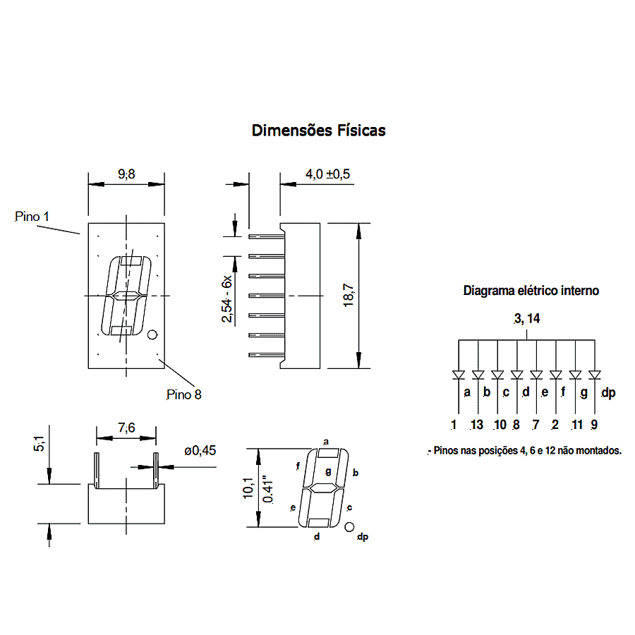 display-led-7-segmentos-vermelho-0.41-anodo-comum-D266A display led 7 segmentos vermelho 0.41 anodo comum D266A