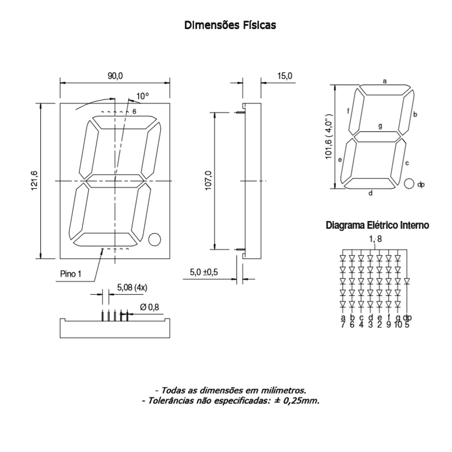 display-led-7-segmentos-vermelho-4.0-anodo-comum-D4566A display led 7 segmentos vermelho 4.0 anodo comum D4566A