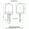 led pth 10mm branca fria encapsulamento hialino L110WHU-14BL