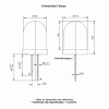 led pth 10mm retangular amarela encapsulamento hialino L311HU M90
