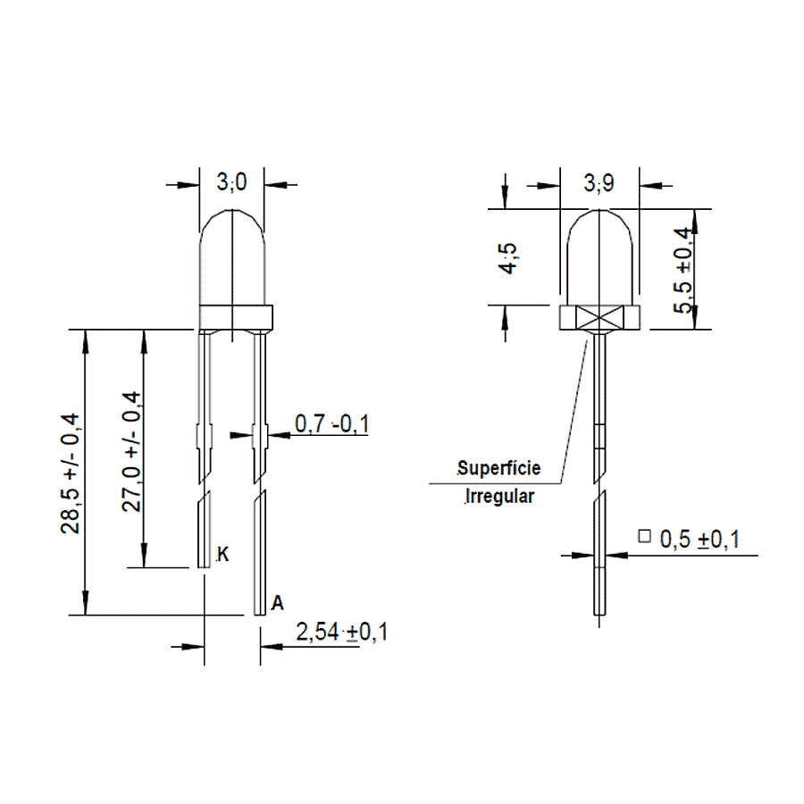led-pth-3mm-amarela-ambar-encapsulamento-amarela-transparente-L330T led pth 3mm amarela ambar encapsulamento amarela transparente L330T