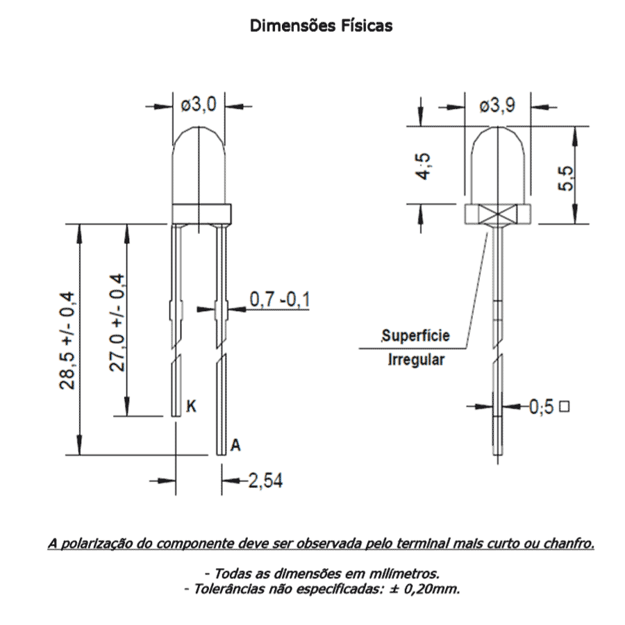 led-pth-3mm-amarela-ambar-encapsulamento-hialino-L330HU-UYB led pth 3mm amarela ambar encapsulamento hialino L330HU UYB