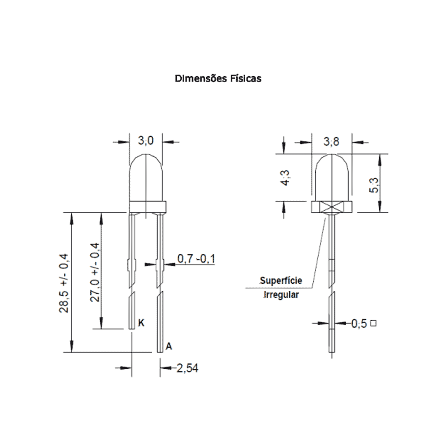 led-pth-3mm-amarela-ambar-encapsulamento-hialino-L330HU-UYL led pth 3mm amarela ambar encapsulamento hialino L330HU UYL