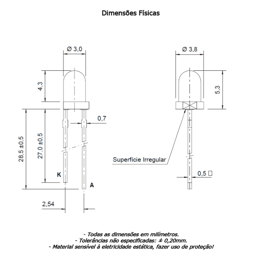 led-pth-3mm-azul-encapsulamento-azul-difuso-L730U-14BL led pth 3mm azul encapsulamento azul difuso L730U 14BL