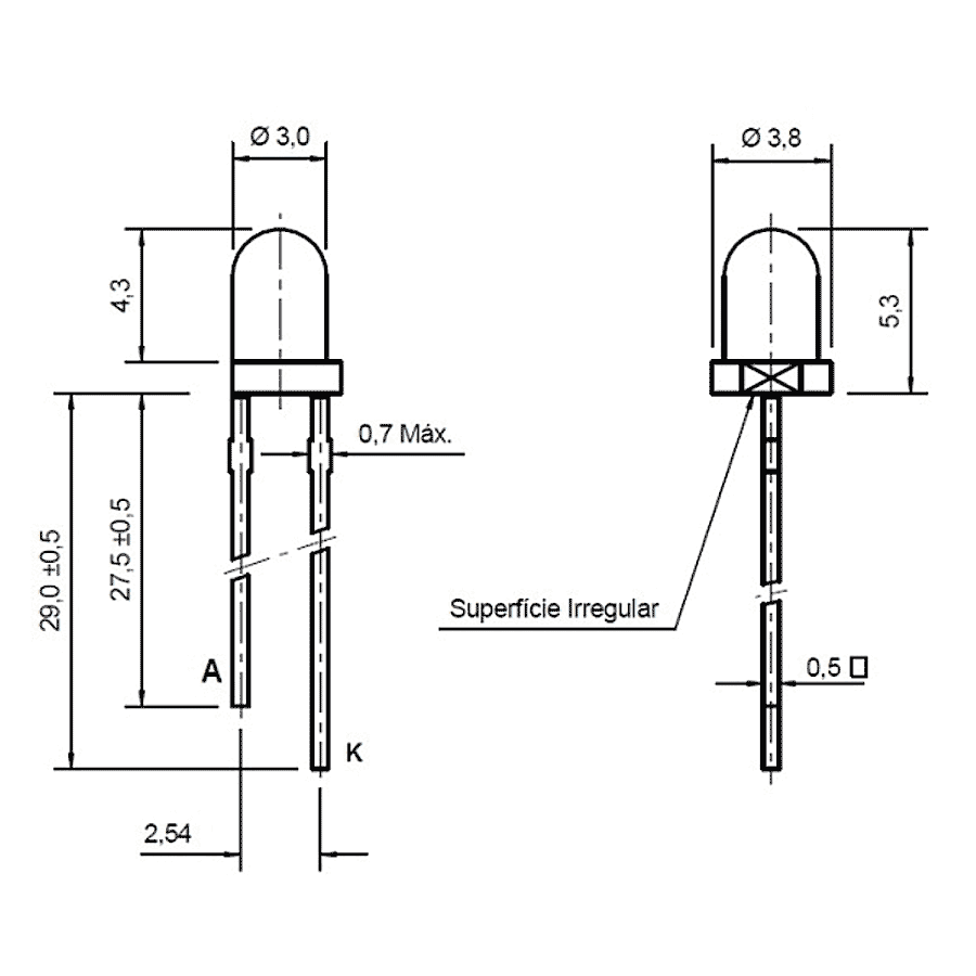 led-pth-3mm-verde-amarelado-encapsulamento-hialino-L230H-UYG led pth 3mm verde amarelado encapsulamento hialino L230H UYG