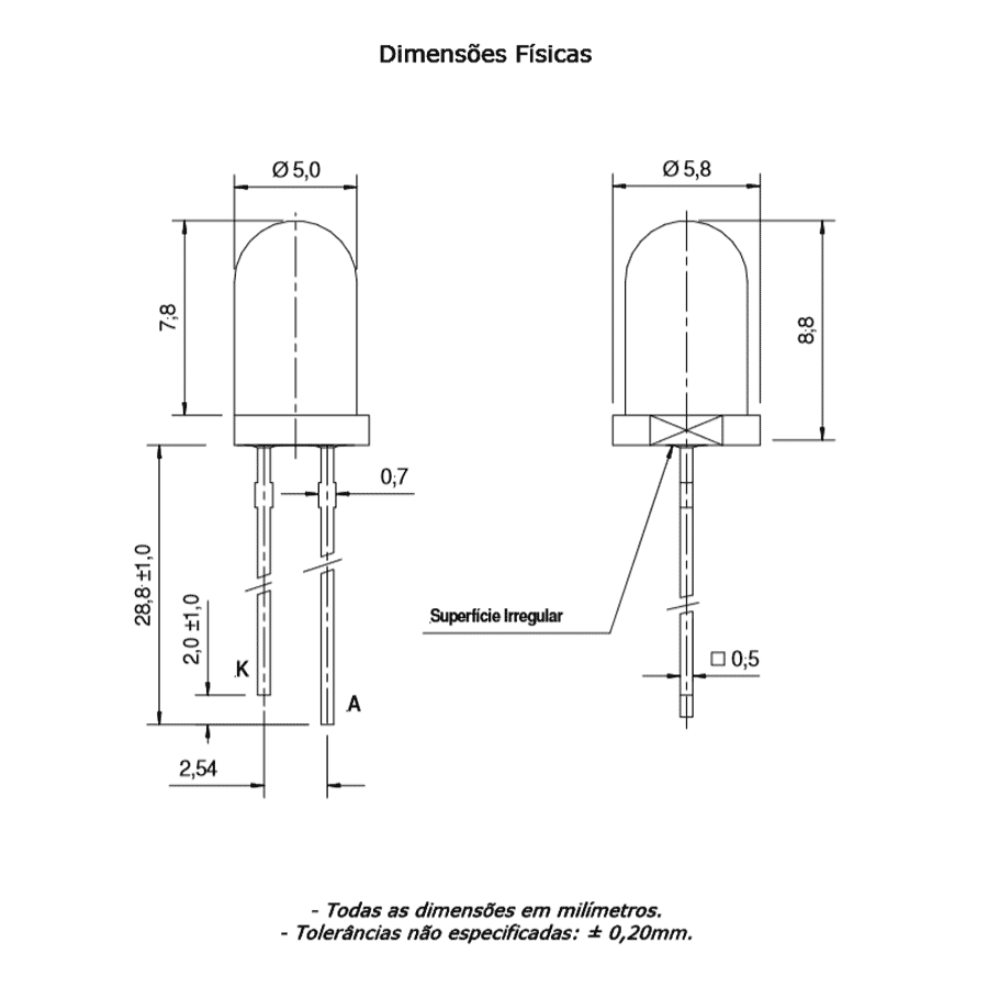 led-pth-5mm-vermelha-encapsulamento-hialino-LI421H-URS led pth 5mm vermelha encapsulamento hialino -LI421H-URS