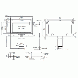 display grafico lcd oled 128x64 pontos emissao branca 89,7x47,2x3,4mm