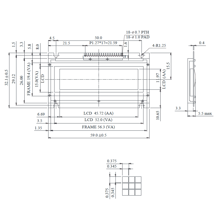 display-lcd-122x32-pontos-backlight-verde-59x32,1x5,5mm-WG12232K-YYH-V#A display lcd 122x32 pontos backlight verde 59x32,1x5,5mm WG12232K-YYH-V#A