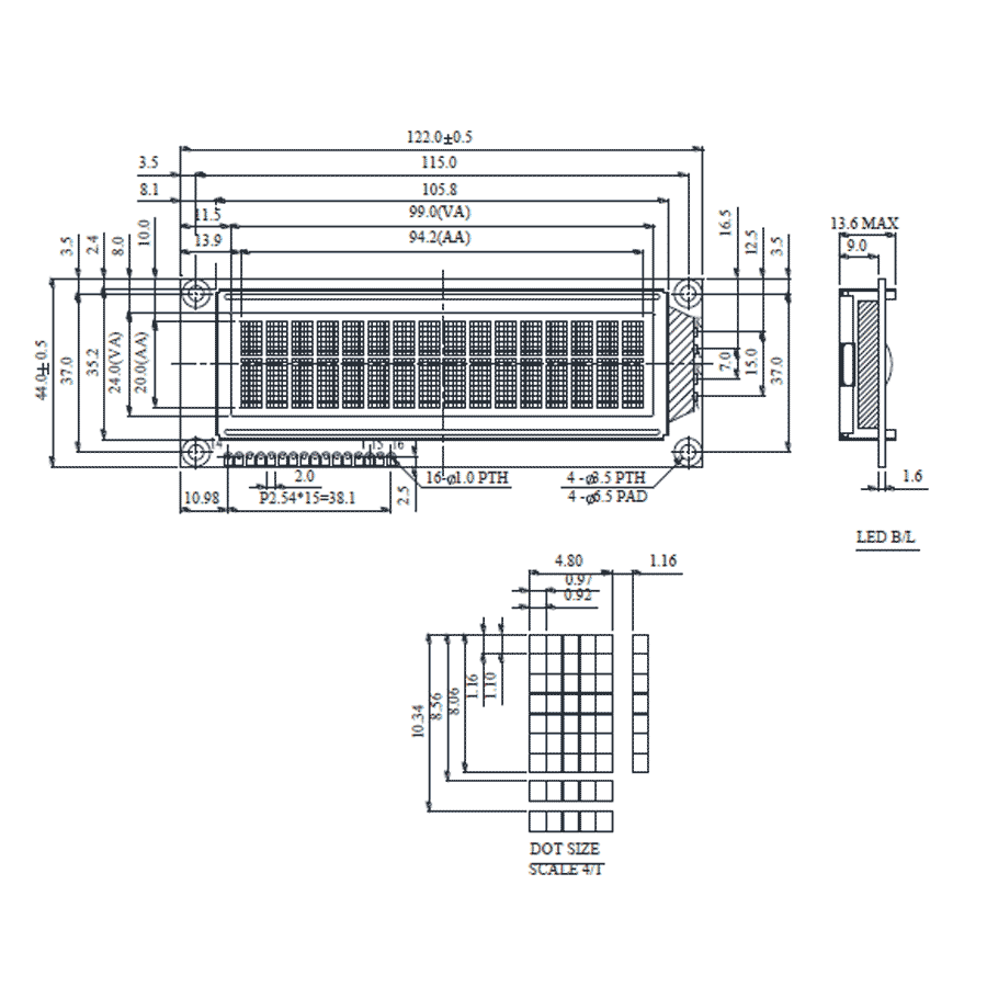 display-lcd-16-caracteres-2-linhas-backlight-branco-122x44x13,6mm-WH1602L1-TFH-JT#081 display lcd 16 caracteres 2 linhas backlight branco 122x44x13,6mm WH1602L1-TFH-JT