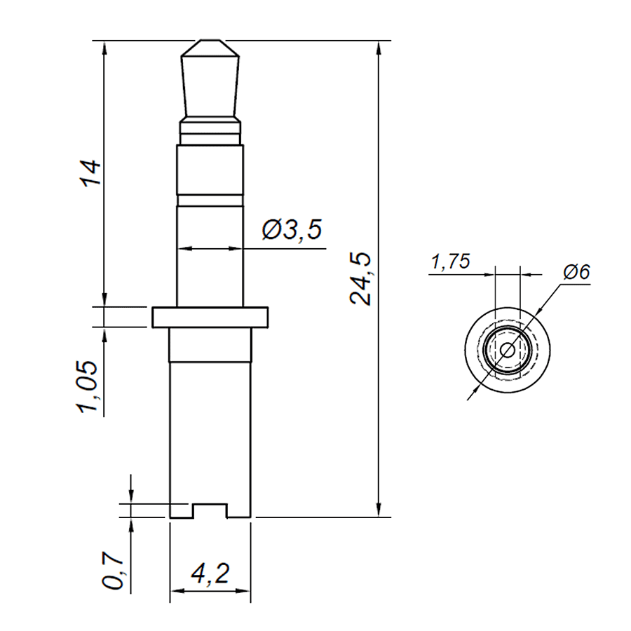 Conector Plug P2 Stereo Conector Plug P2 Stereo